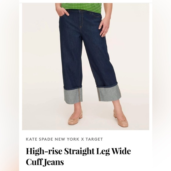 NEW Kate Spade Blue Straight Leg
Fold Over Cuff Hem
2025 Jeans - Picture 4 of 7